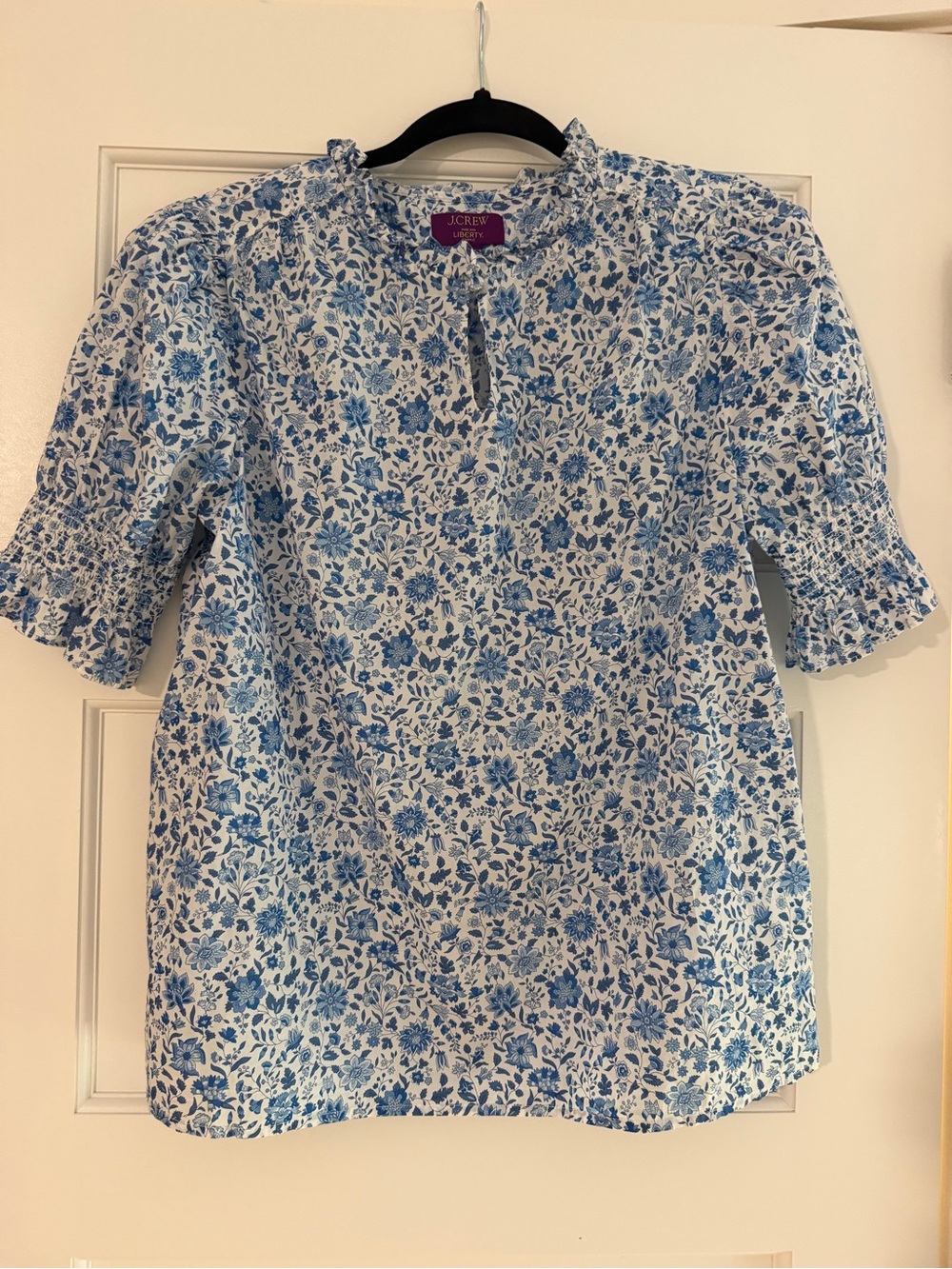 J. Crew Blue Floral Liberty Top